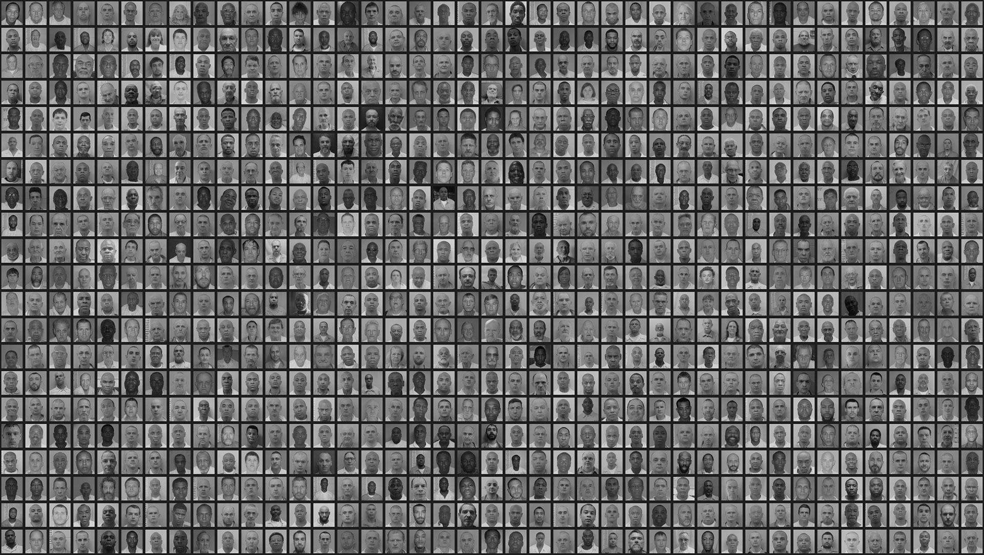Grid of prisoner mugshots